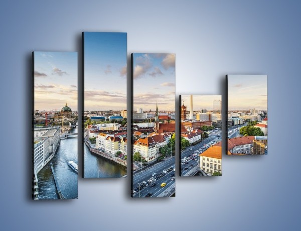 Obraz na płótnie – Panorama Berlina – pięcioczęściowy AM673W4