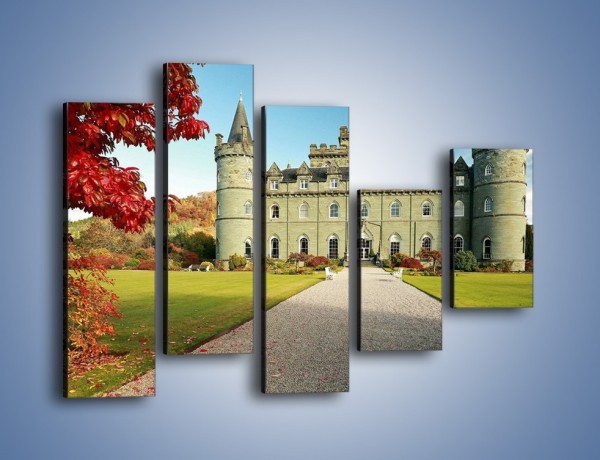 Obraz na płótnie – Zamek Inveraray w Szkocji – pięcioczęściowy AM691W4