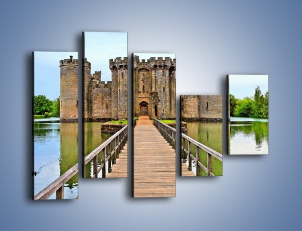 Obraz na płótnie – Zamek Bodiam w Wielkiej Brytanii – pięcioczęściowy AM692W4