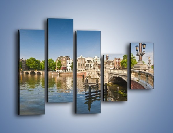 Obraz na płótnie – Most Blauwbrug w Amsterdamie – pięcioczęściowy AM713W4