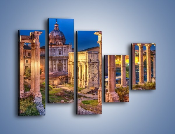 Obraz na płótnie – Ruiny Forum Romanum w Rzymie – pięcioczęściowy AM730W4