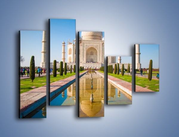Obraz na płótnie – Taj Mahal pod błękitnym niebem – pięcioczęściowy AM750W4