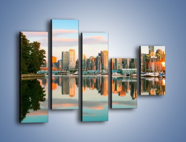 Obraz na płótnie – Widok na Vancouver – pięcioczęściowy AM765W4