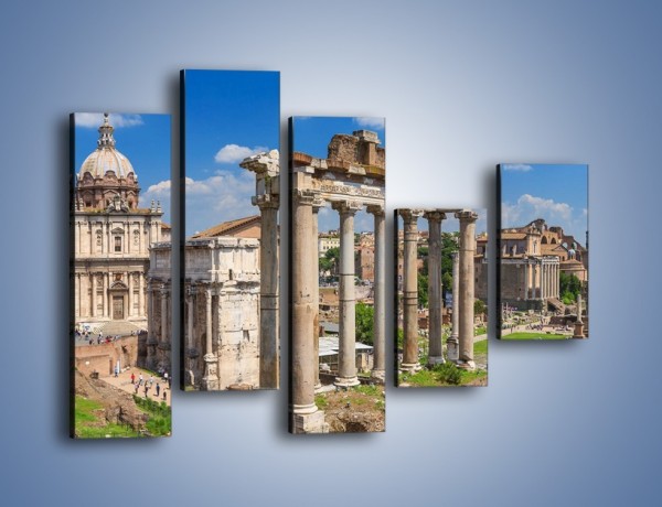 Obraz na płótnie – Panorama rzymskich ruin – pięcioczęściowy AM767W4