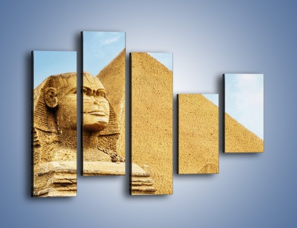 Obraz na płótnie – Sfinks i piramidy – pięcioczęściowy AM782W4