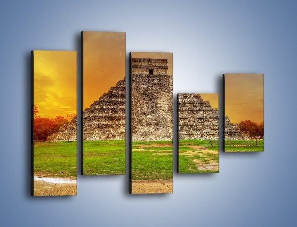 Obraz na płótnie – Piramida Kukulkana w Meksyku – pięcioczęściowy AM814W4