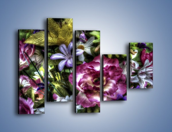 Obraz na płótnie – Kwiaty w różnych odcieniach – pięcioczęściowy GR318W4