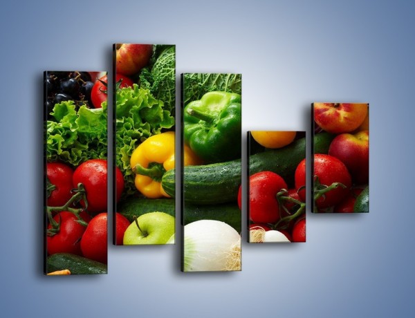 Obraz na płótnie – Mix warzywno-owocowy – pięcioczęściowy JN006W4