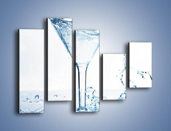 Obraz na płótnie – Orzeźwiająca woda z plastrem cytryny – pięcioczęściowy JN015W4