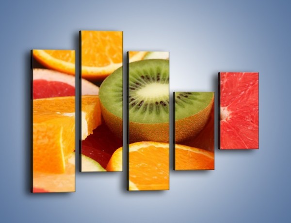 Obraz na płótnie – Kolorowe połówki owoców – pięcioczęściowy JN026W4