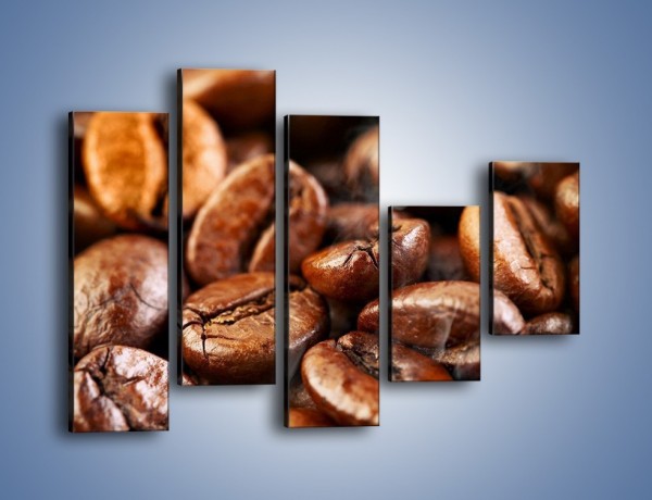 Obraz na płótnie – Parzone ziarna kawy – pięcioczęściowy JN027W4