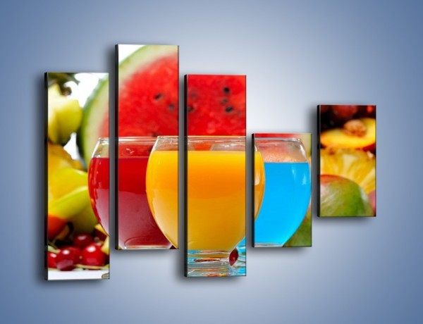 Obraz na płótnie – Kolorowe drineczki z soczystych owoców – pięcioczęściowy JN029W4