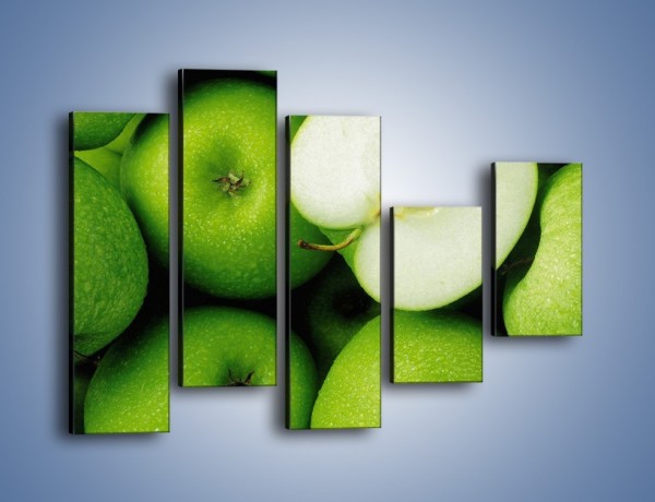 Obraz na płótnie – Zielone jabłuszka – pięcioczęściowy JN039W4