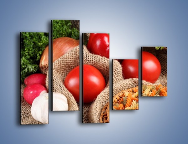 Obraz na płótnie – Makaron z warzywami – pięcioczęściowy JN076W4
