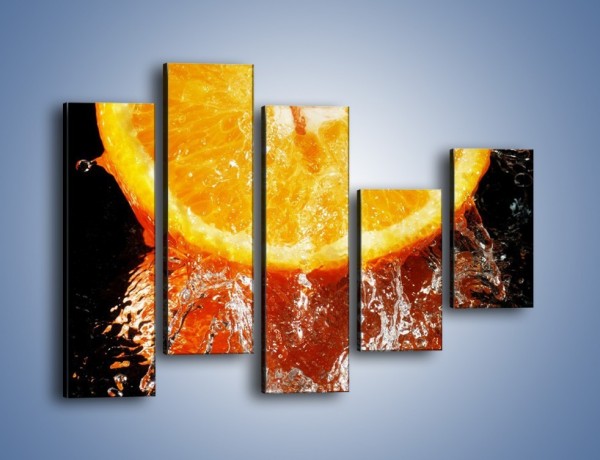 Obraz na płótnie – Soczysta pomarańcza o poranku – pięcioczęściowy JN179W4