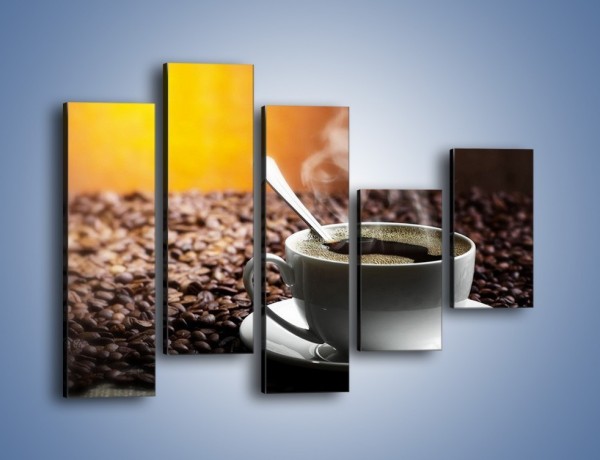 Obraz na płótnie – Aromatyczna filiżanka kawy – pięcioczęściowy JN298W4