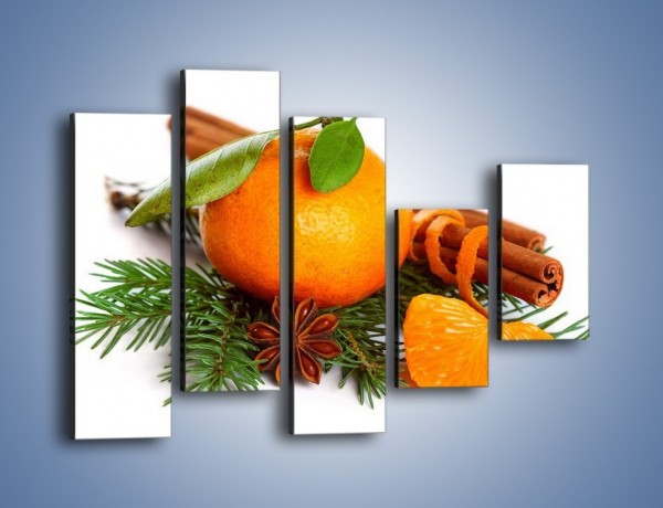 Obraz na płótnie – Pomarańcza na święta – pięcioczęściowy JN306W4