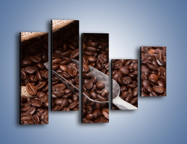 Obraz na płótnie – Worek pełen kawy – pięcioczęściowy JN372W4
