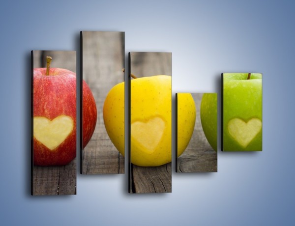 Obraz na płótnie – Miłość do jabłek – pięcioczęściowy JN410W4