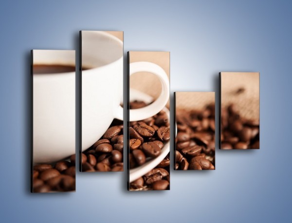 Obraz na płótnie – Kawa z bliska – pięcioczęściowy JN431W4