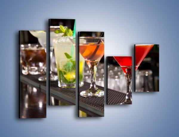 Obraz na płótnie – Drinki na barze – pięcioczęściowy JN432W4
