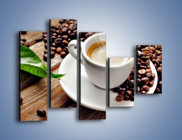 Obraz na płótnie – Letni błysk w filiżance kawy – pięcioczęściowy JN470W4