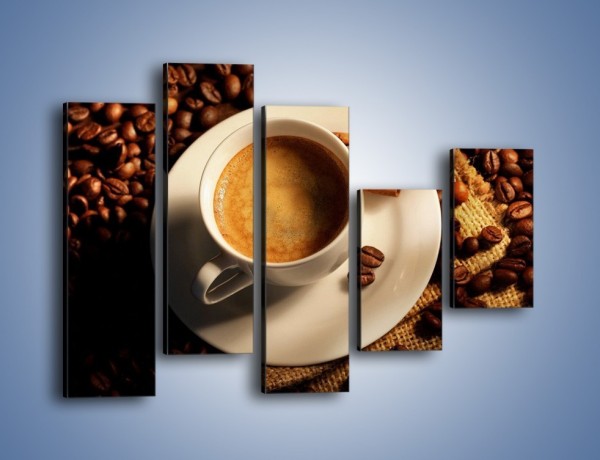 Obraz na płótnie – Tajemnicza historia z odrobiną kawy – pięcioczęściowy JN475W4