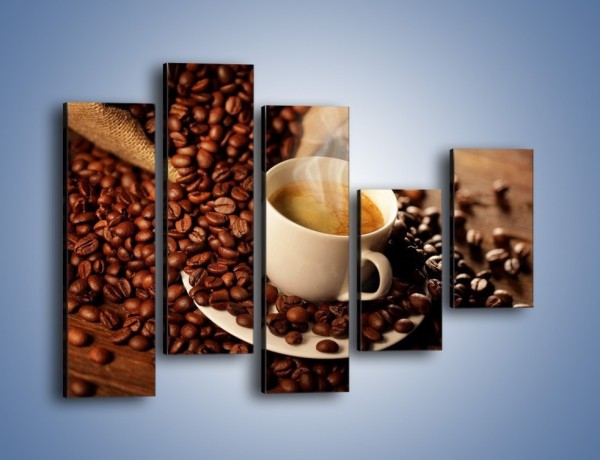 Obraz na płótnie – Zatopione ziarna kawy – pięcioczęściowy JN477W4
