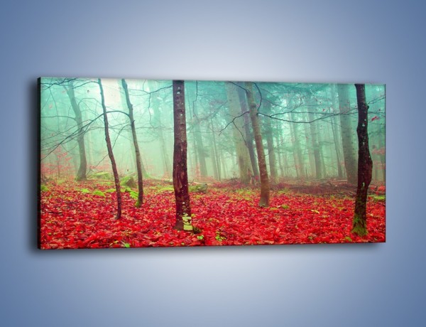 Obraz na płótnie – Drzewka na czerwonym dywanie – jednoczęściowy panoramiczny KN1222A