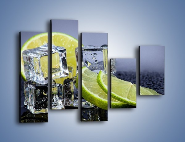 Obraz na płótnie – Plastry limonki o zmroku – pięcioczęściowy JN496W4