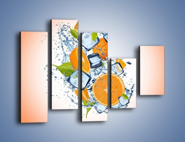Obraz na płótnie – Pomarańczowe trio w powietrzu – pięcioczęściowy JN499W4