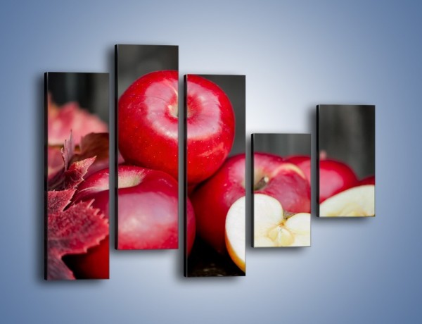 Obraz na płótnie – Czerwone jabłka późną jesienią – pięcioczęściowy JN619W4