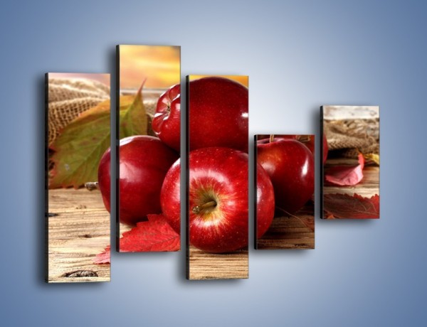 Obraz na płótnie – Dojrzałe jabłka porą jesienną – pięcioczęściowy JN741W4