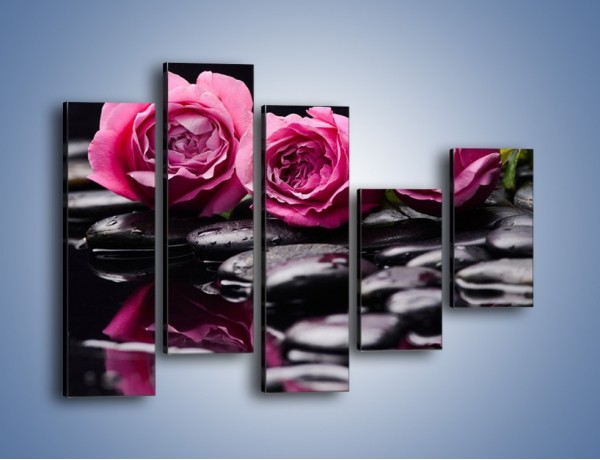 Obraz na płótnie – Malutkie różane trio – pięcioczęściowy K1027W4