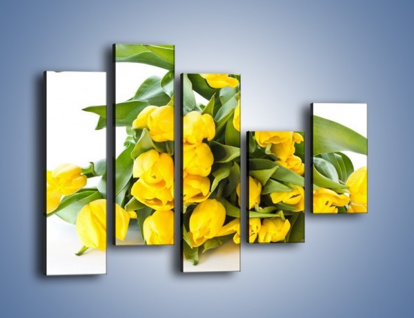 Obraz na płótnie – Piramida żółtych tulipanów – pięcioczęściowy K111W4