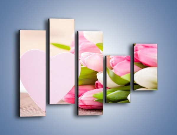Obraz na płótnie – Miłość do tulipanów – pięcioczęściowy K292W4