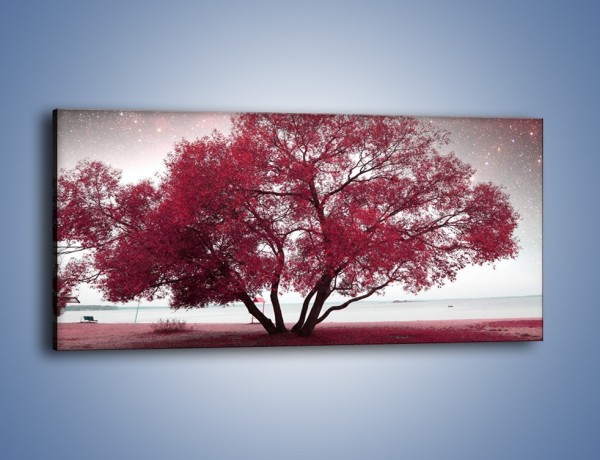 Obraz na płótnie – Drzewo i migające gwiazdy – jednoczęściowy panoramiczny KN1236A