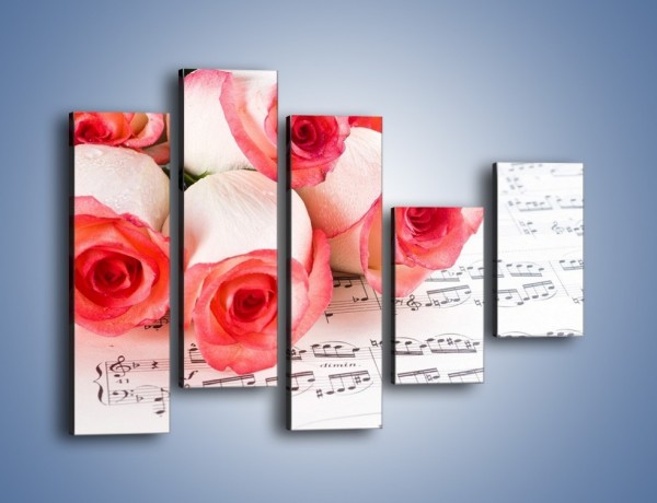 Obraz na płótnie – Najpiękniejsze melodie wśród róż – pięcioczęściowy K377W4
