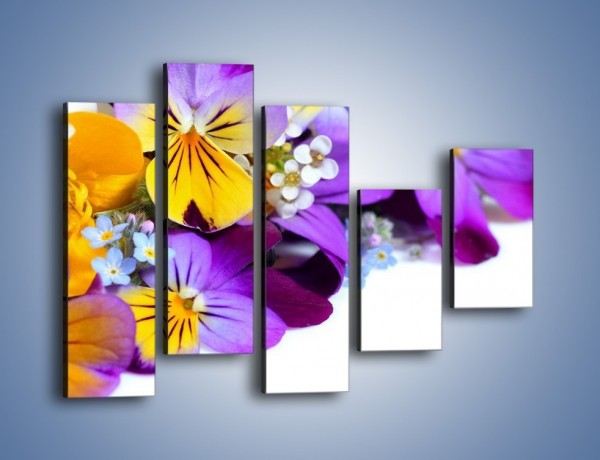 Obraz na płótnie – Ciepłe kolory w kwiatach – pięcioczęściowy K442W4
