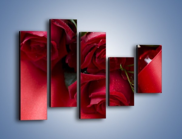 Obraz na płótnie – Róże na niejedną okazję – pięcioczęściowy K496W4