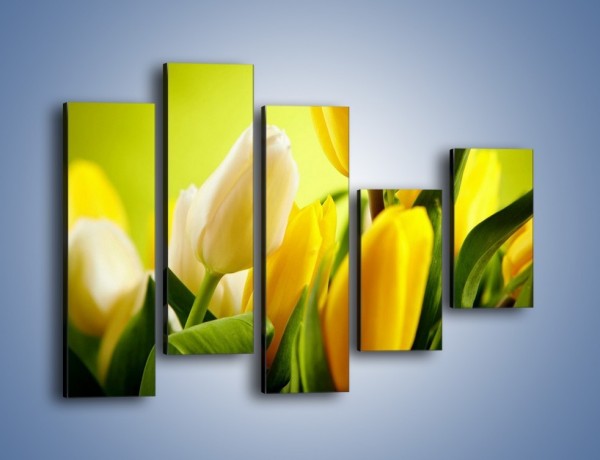 Obraz na płótnie – Żółta historia o kwiatach – pięcioczęściowy K553W4