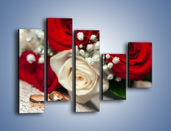 Obraz na płótnie – Małżeństwo przysięga i róże – pięcioczęściowy K681W4