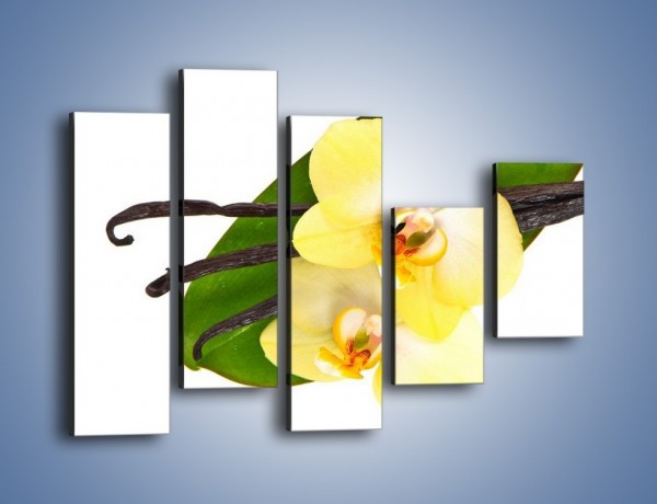 Obraz na płótnie – Waniliowa kwiatowa kompozycja – pięcioczęściowy K857W4