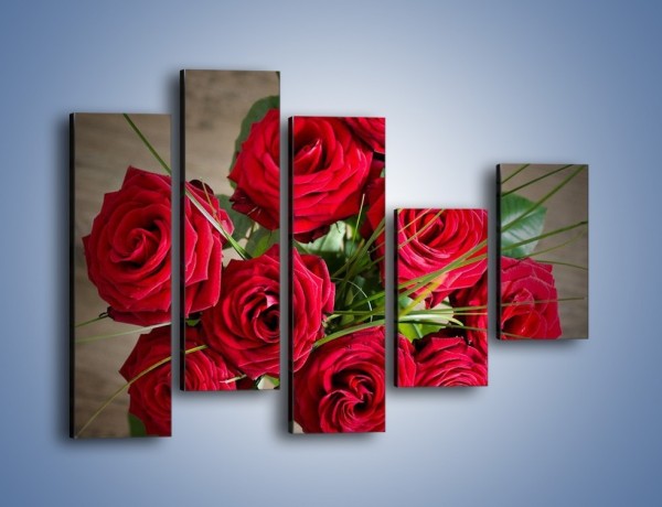 Obraz na płótnie – Pospolita wiązanka z róż – pięcioczęściowy K864W4