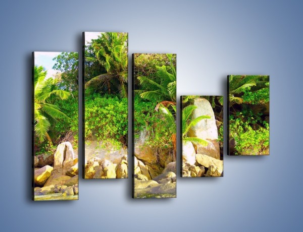 Obraz na płótnie – Ściana tropikalnych drzew – pięcioczęściowy KN086W4