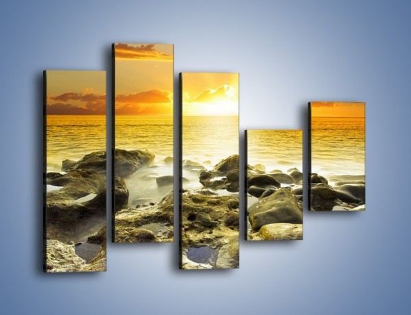 Obraz na płótnie – Morze o zachodzie słońca – pięcioczęściowy KN1139AW4