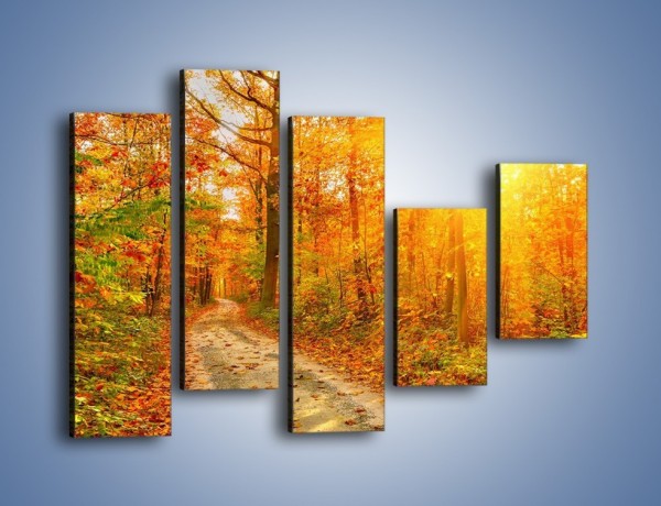 Obraz na płótnie – Leśną drużką jesienią – pięcioczęściowy KN1163AW4