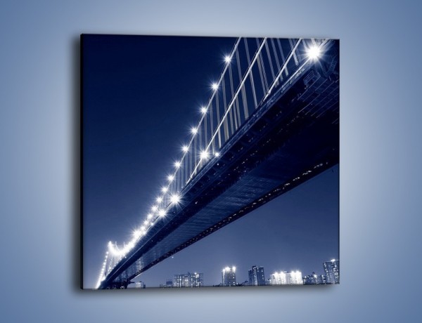 Obraz na płótnie – Nowojorski most w odcieniach niebieskiego – jednoczęściowy kwadratowy AM207