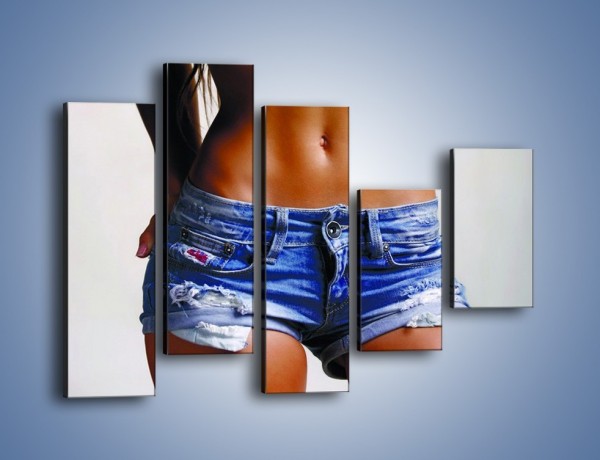 Obraz na płótnie – Najmodniejszy jeansowy fason – pięcioczęściowy L178W4