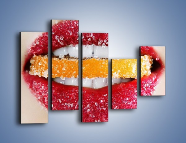 Obraz na płótnie – Cytrusy w słodkich ustach – pięcioczęściowy L207W4